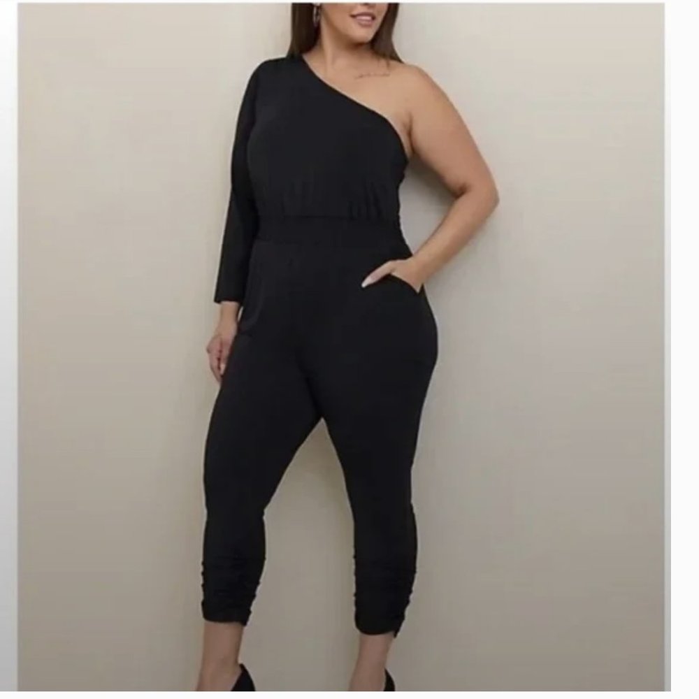 NWT TORRID STUDIO KNIT ONE SHOULDER JUMPSUIT size 20